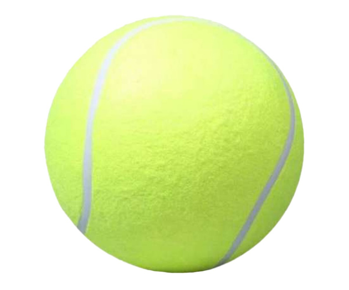 Tennisepall koertele, suurus XXL – 24cm, erksavärviline ja pehme tekstuuriga pall.