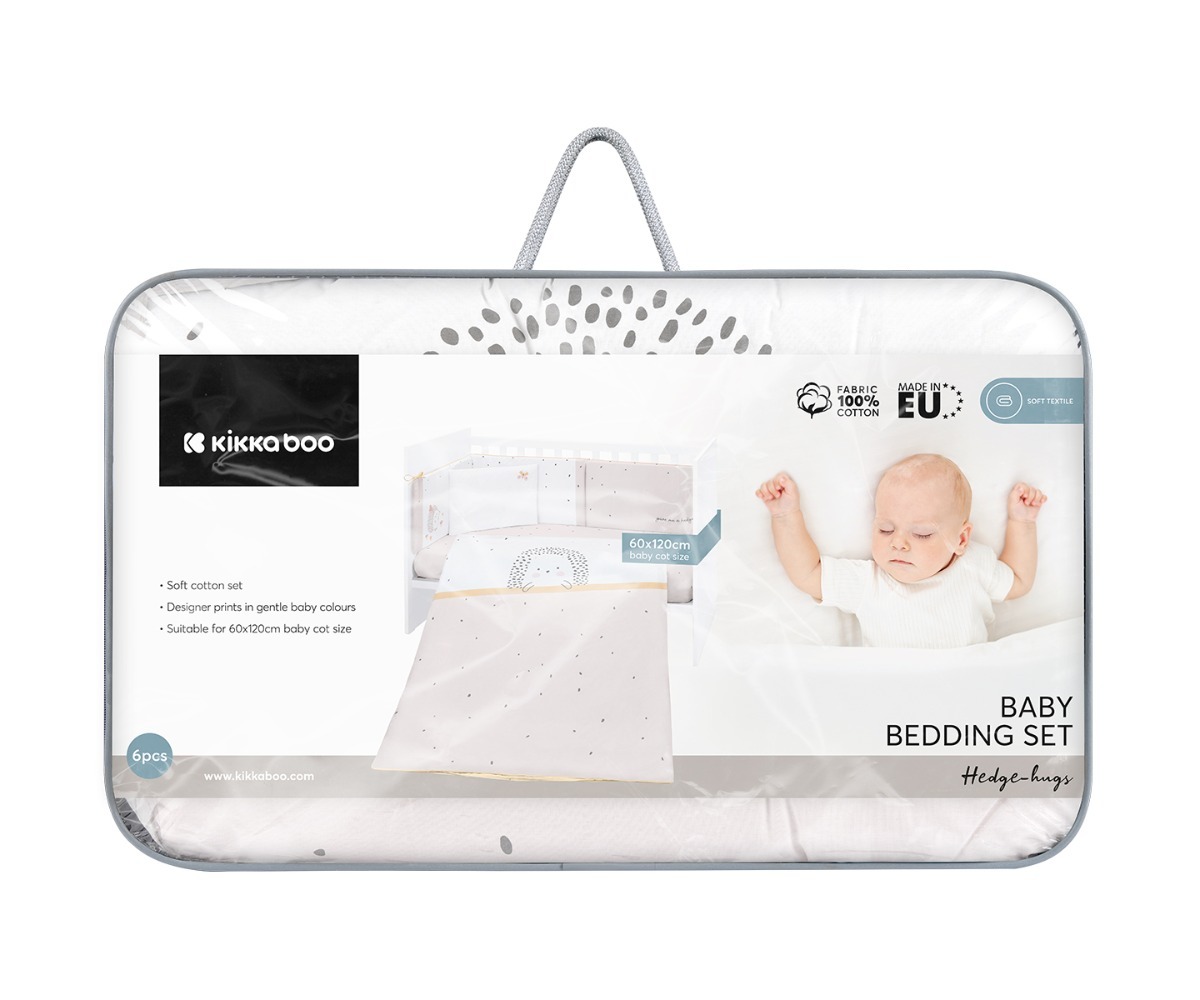 Beebivoodi voodipesukomplekt 6-osaline 60×120cm Hedge-hugs, komplekt tinas, mis sisaldab kvaliteetset puuvilla.
