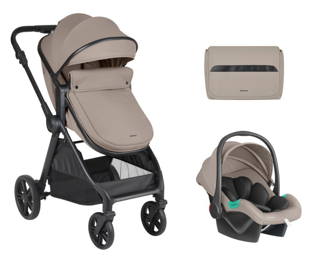 Vankrikomplekt Eloe beež 3in1 – muudetava istme ja i-Size turvahäll, ideaalne lastele