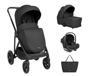 Vankrikomplekt Chiara must 3in1 - sisaldab vankrikorvi ja i-Size turvahälli
