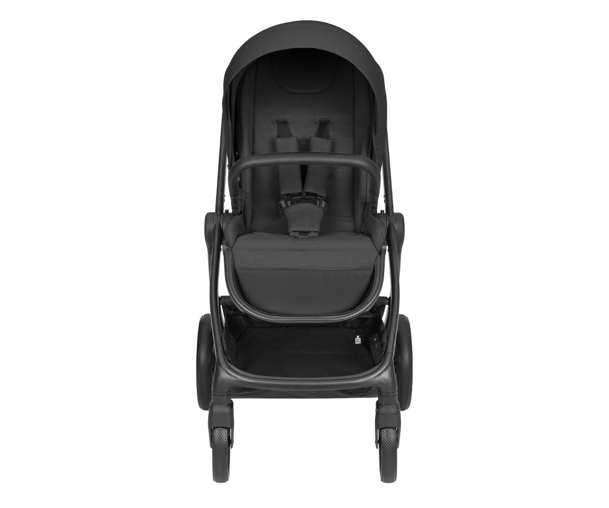 Vankrikomplekt Modena must 3in1, vaade eest, kaasa arvatud vankrikorv ja i-Size turvahäll