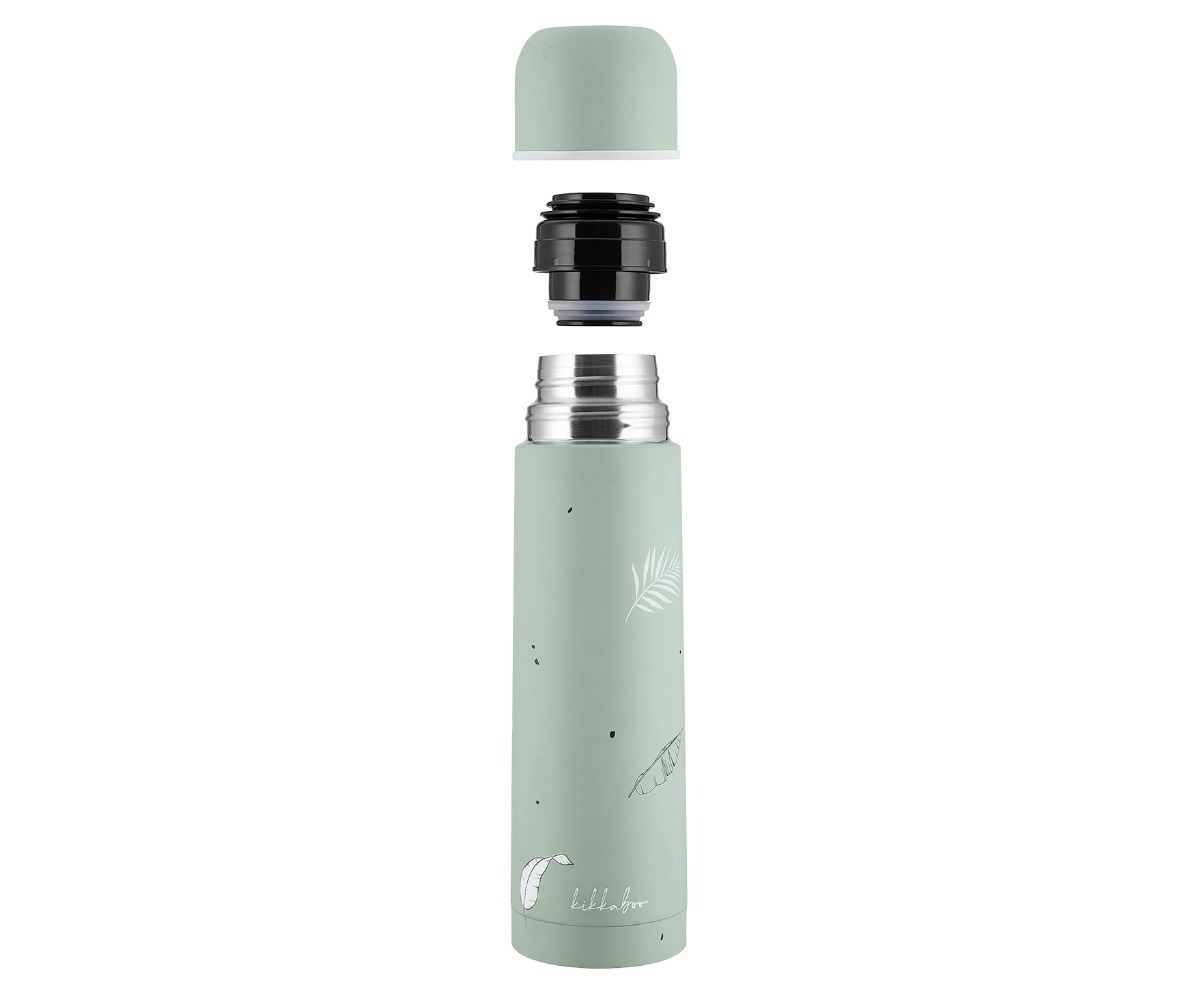 Termos joogitopsiga Flora 500ml – roheline, avatud kork ja isolatsioon. Täiuslik valik igapäevaseks kasutamiseks.