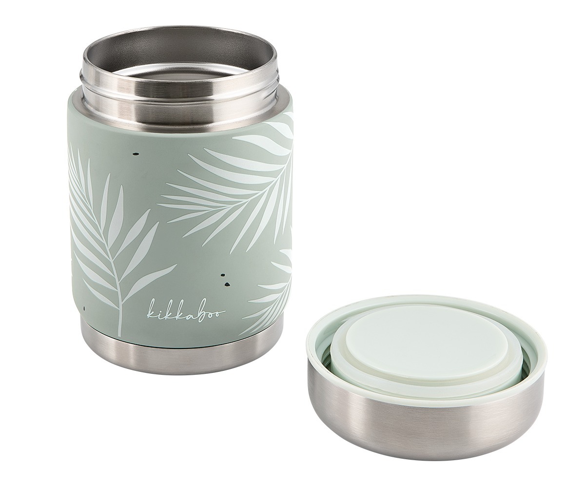 Avatud Toidutermos Flora 400ml – roheline, näidates sisemust ja katet.