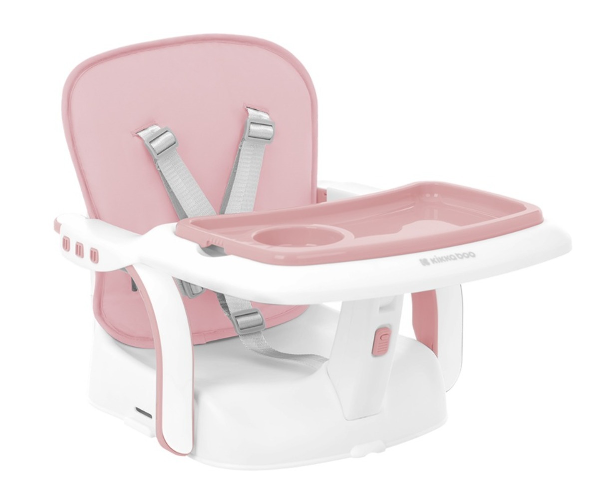 Laste söögitooli kõrgendus Chewy Pink – 6k+ kuni 15kg, millel on elegantne disain ja roosa iste.