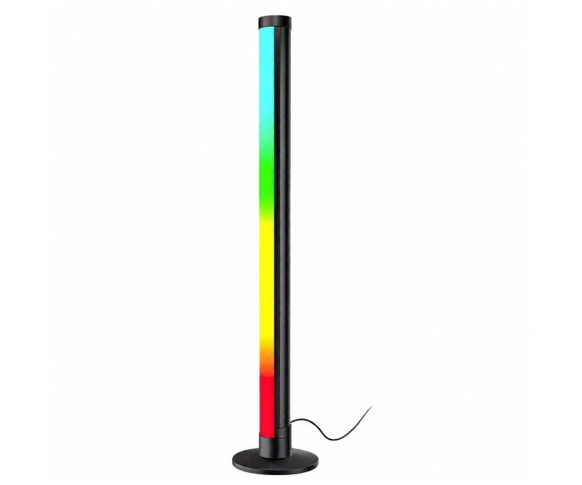 RGB LED nurgalamp puldi ja äpiga 90cm, eraldi vaates, kus näha on värvilisi LED-valguseid.