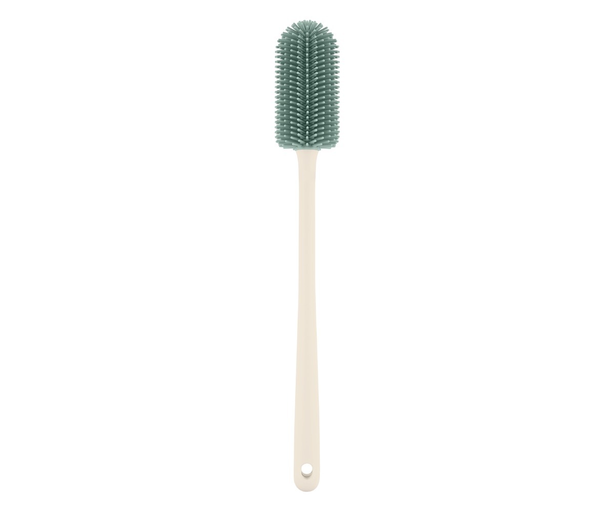 Roheline silikoonist pudeliharja osa, mugavaks puhastamiseks