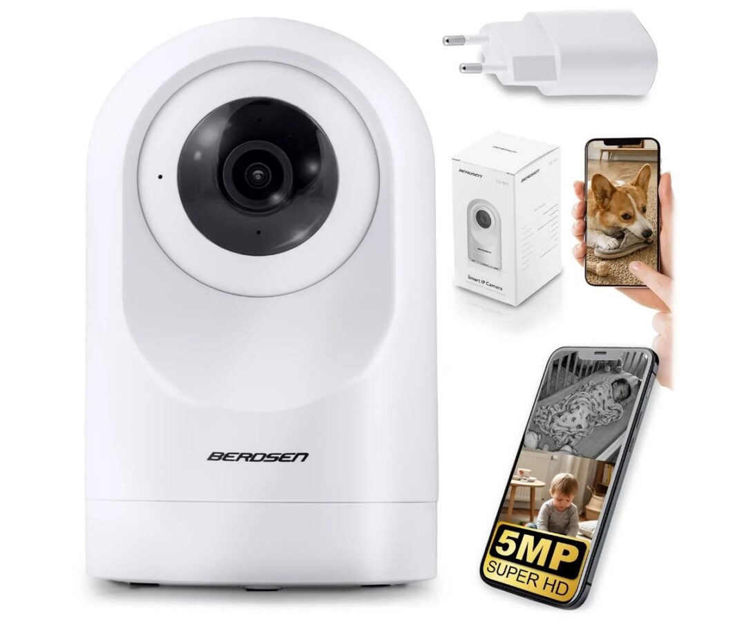 WiFi beebimonitor kaameraga Berdsen BD-941 5MP – valge, sisaldab laadijat ja nutitelefoni rakenduse ekraani