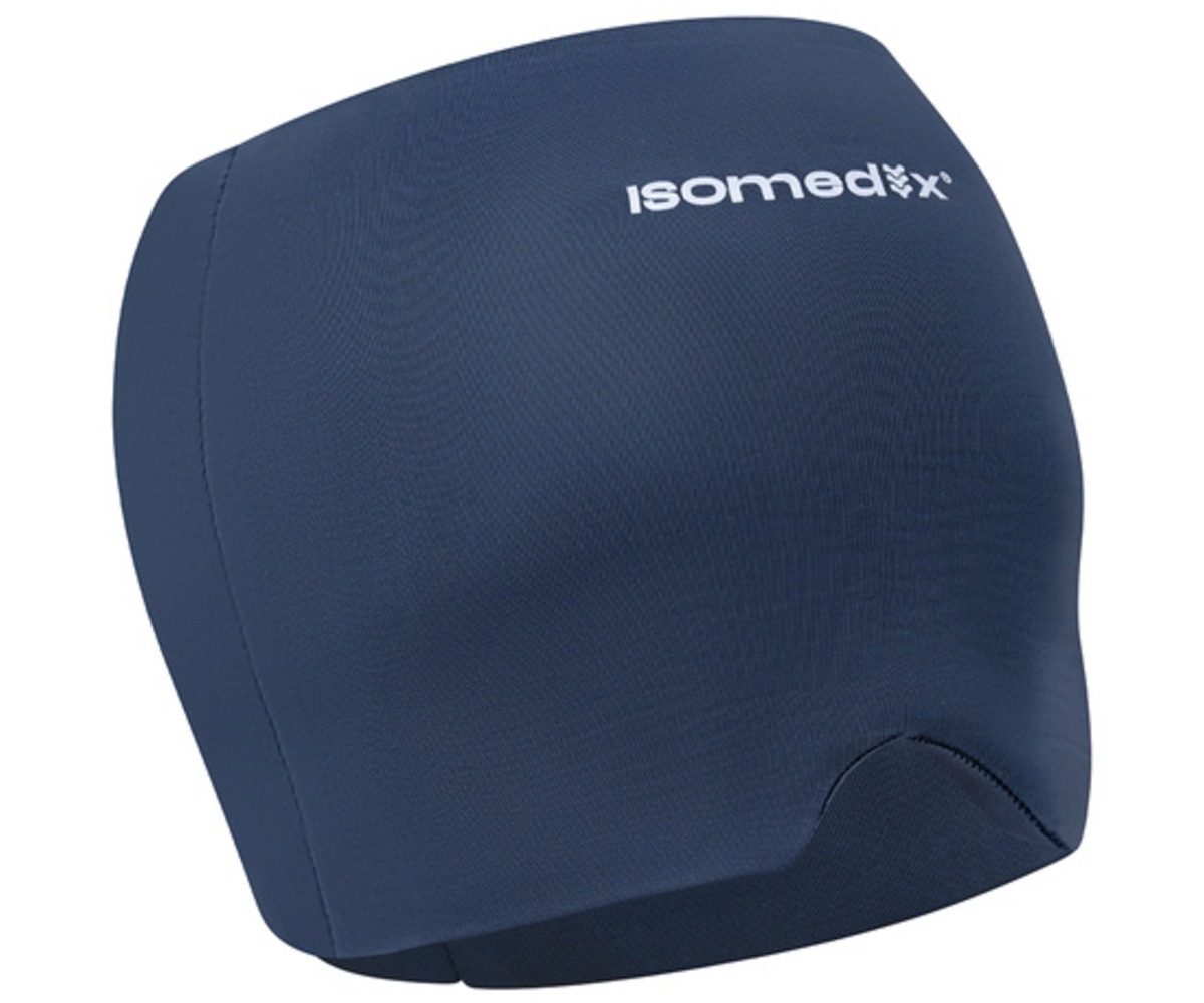 Isomedix jahutav ja soojendav geelmüts 360° näitab oma kvaliteetset materjali ja värvi.