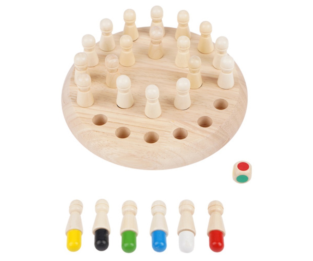 Puidust mälumäng Memory Chess Kruzzel, detailne vaatamine mänguelementidest ja nuppudest