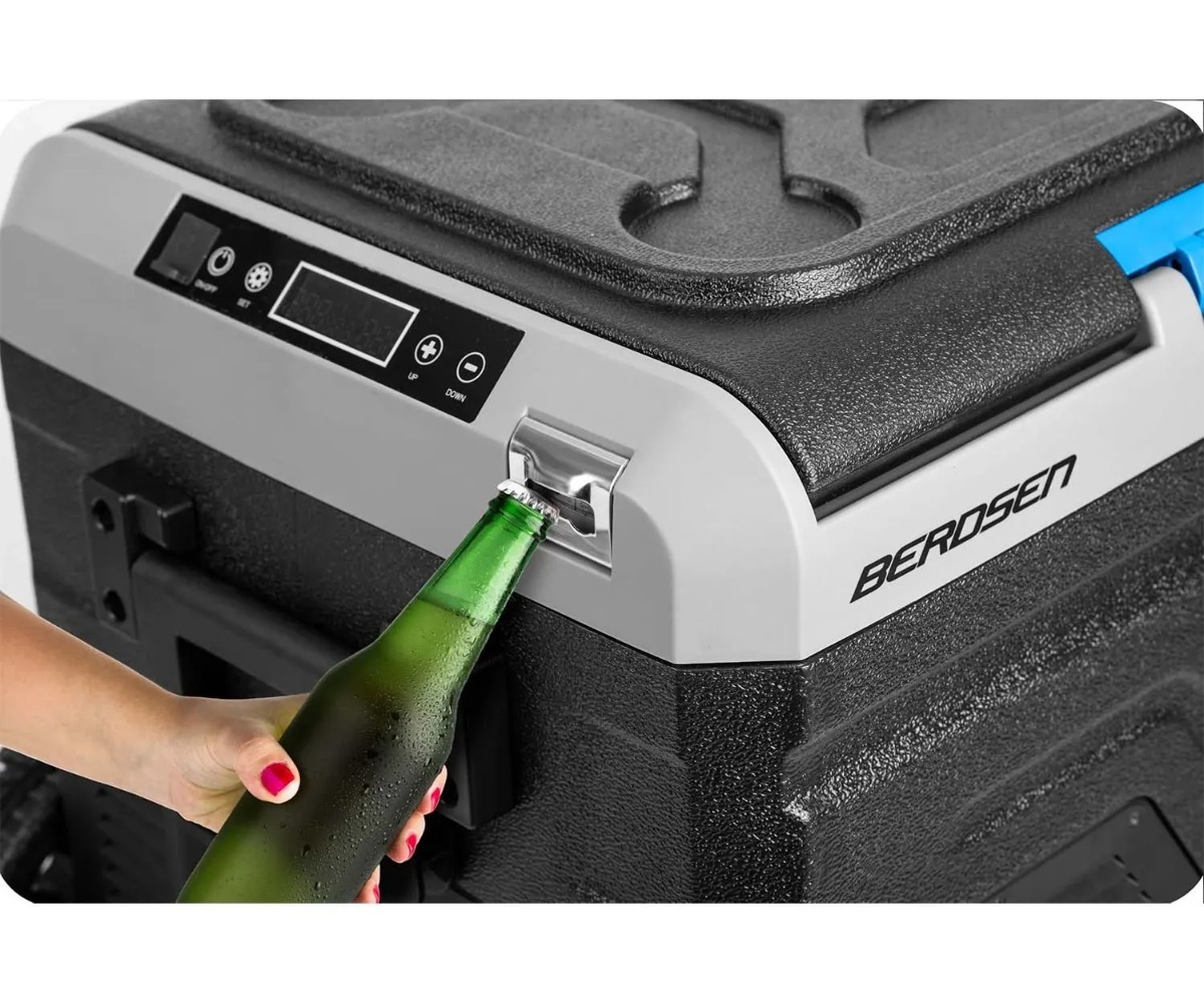 Kompressoriga reisikülmik 40L Berdsen Icemax 402 – must, pudeli avaja ja digitaalne ekraan.