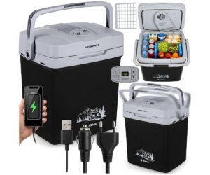 Reisikülmik 26L ECO-režiimiga Berdsen Icemax – must, näidates sisu ja juhtpulti