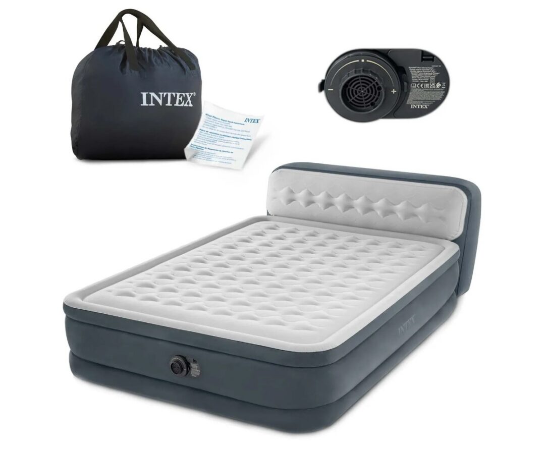 Intex täispuhutav voodi peatsiga 236×152×46cm koos elektripumbaga ja kandekotiga