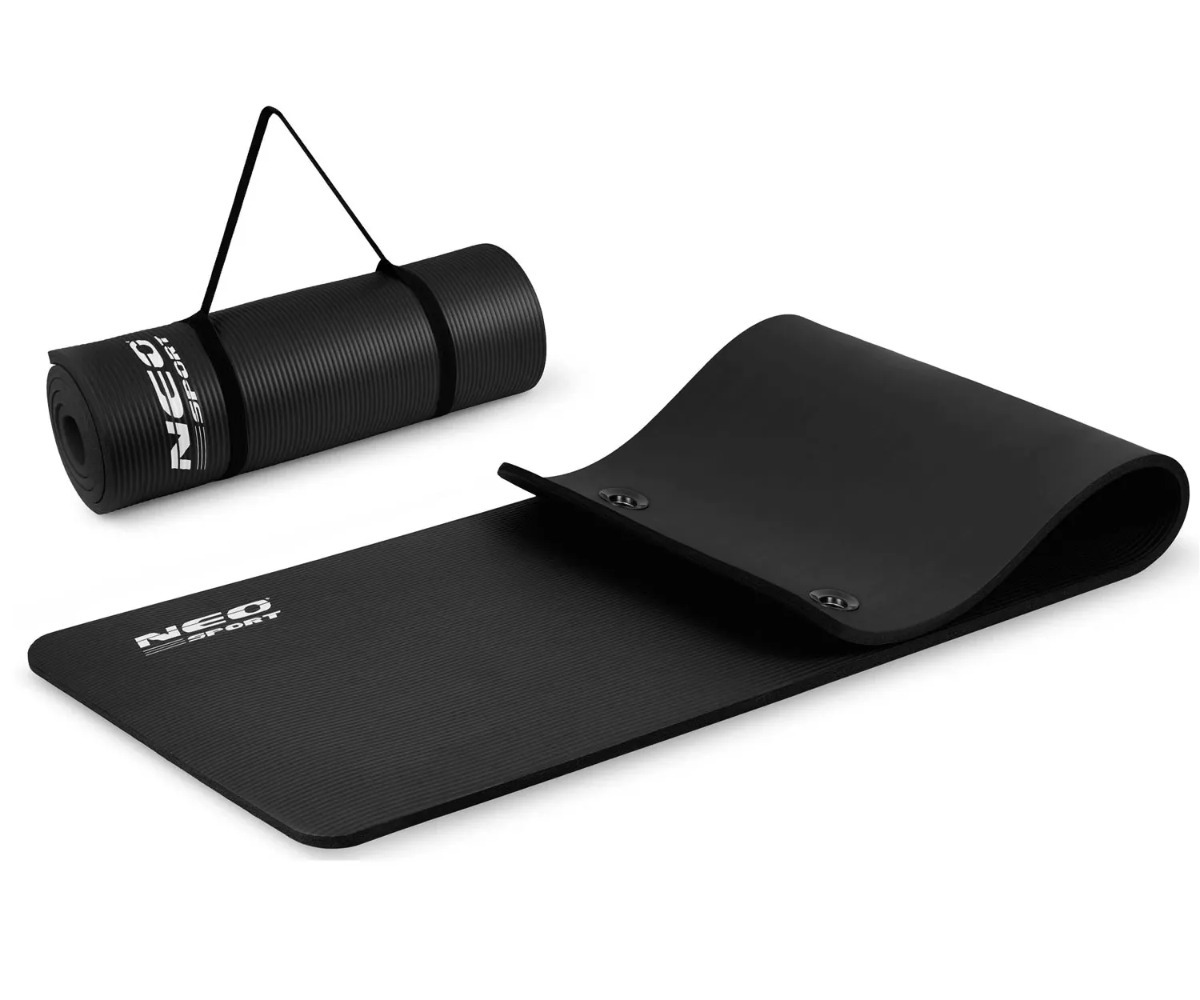 Treeningmatt riputusavadega Neo-Sport 183×60×1,5cm – must, kerge ja stiilne disain