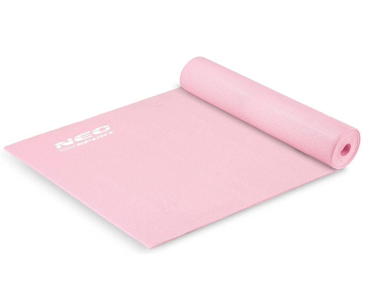 Võimlemismatt Neo-Sport 173×61×0,6cm – roosa, rullitud kujul