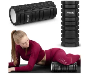 Massaažirull Neo-Sport NS-953 33 × 14cm – must, näidatud erinevatest nurkadest