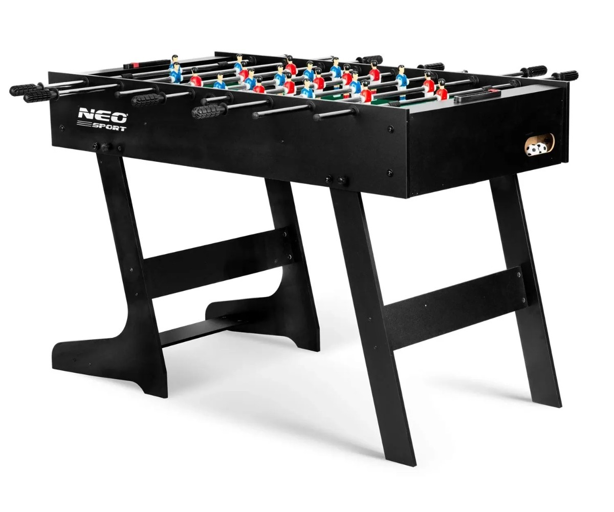 Kokkupandav lauajalgpallilaud Neo-Sport NS-803, külgvaade ja struktuuri detailid