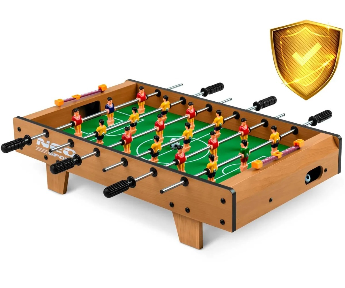 Mini lauajalgpall Neo-Sport NS-436 mõõtmetega 51 × 29,5 × 12 cm koos mängijatega.