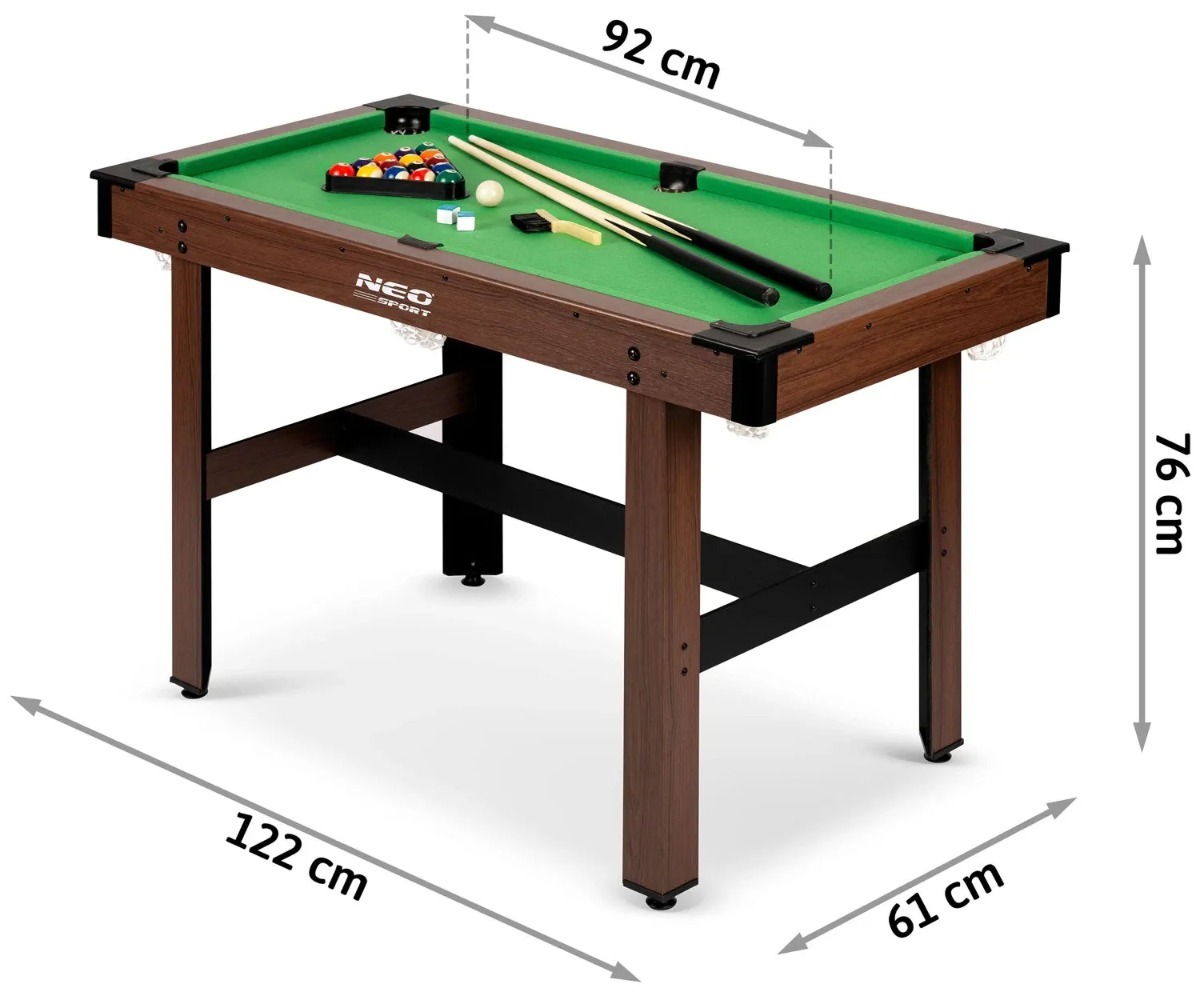 Piljardilaud lastele Neo-Sport NS-807 mõõtudega 122×61×76cm. Sobib ideaalselt koduseks mängimiseks.