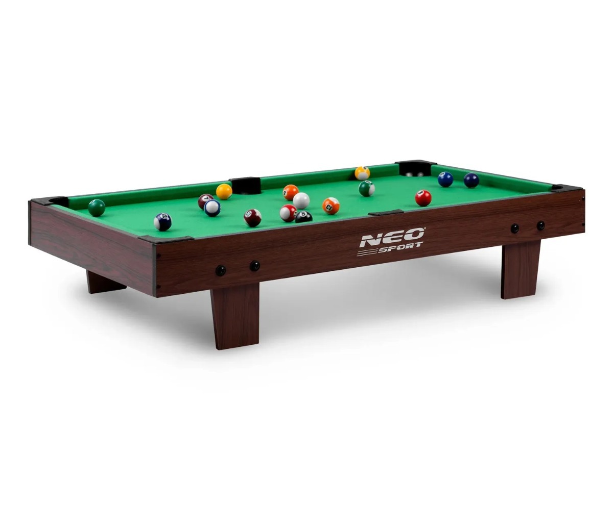 Minipiljardilaud lastele Neo-Sport NS-806 92×52×19cm mängu käigus, pallid laual