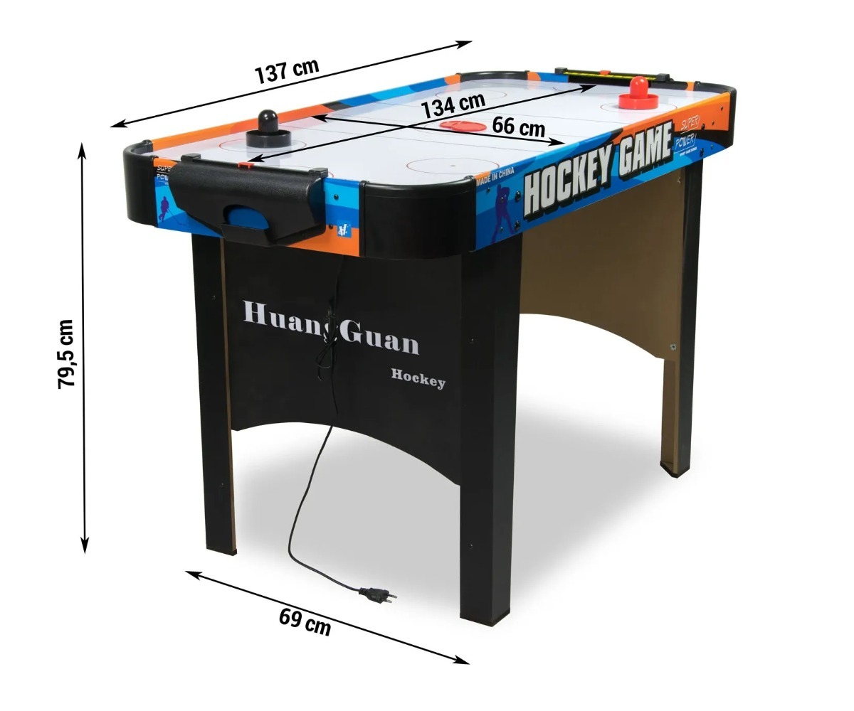 Suur õhuhokilaud Neo-Sport NS-425 mõõtmed: 137×69×79,5 cm, detailne ülevaade.