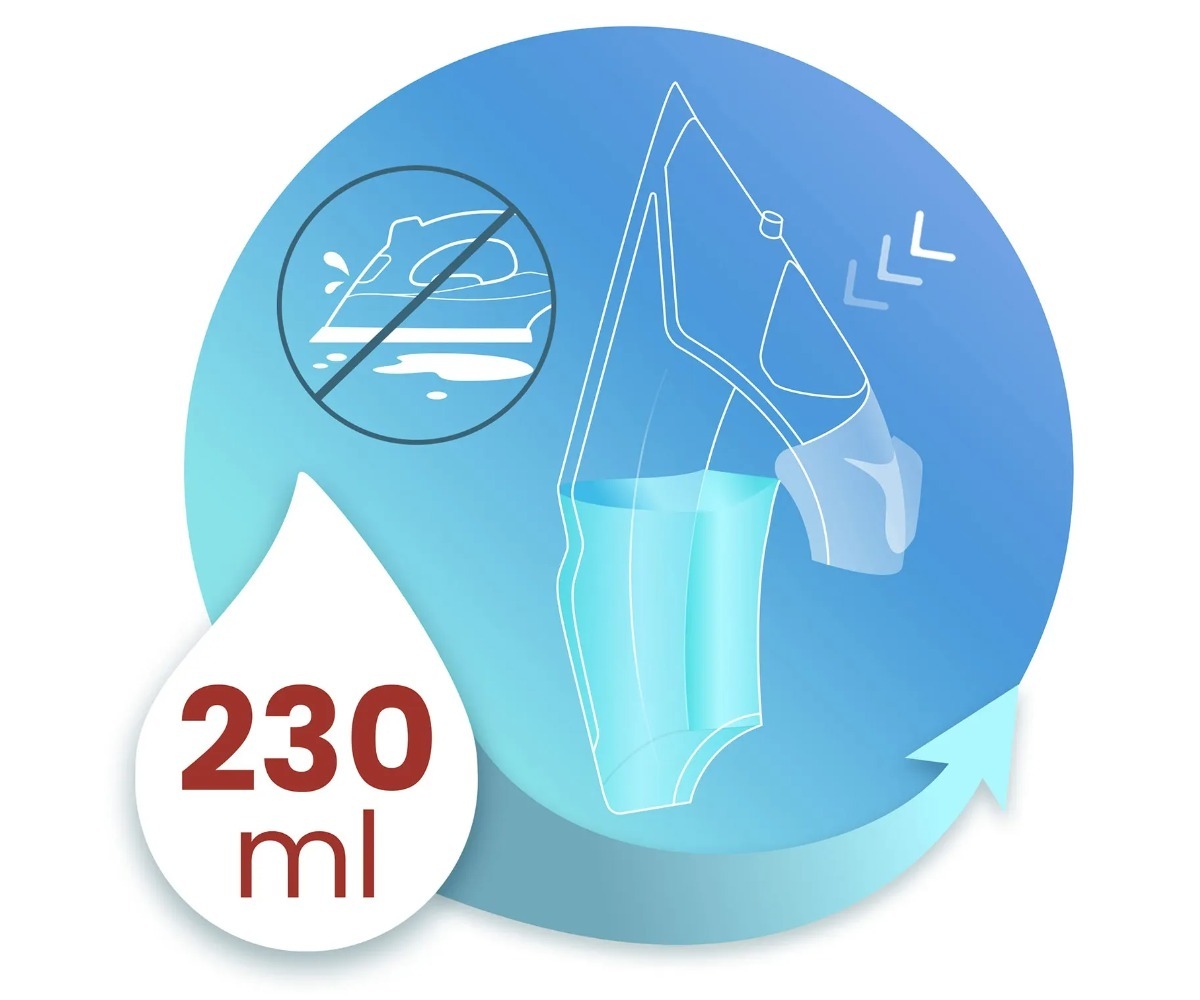 Aurutriikraud 2600W Berdsen BD-331 – keraamilise tallaga, 230 ml veepaagi kujutis, millel on veetamine.