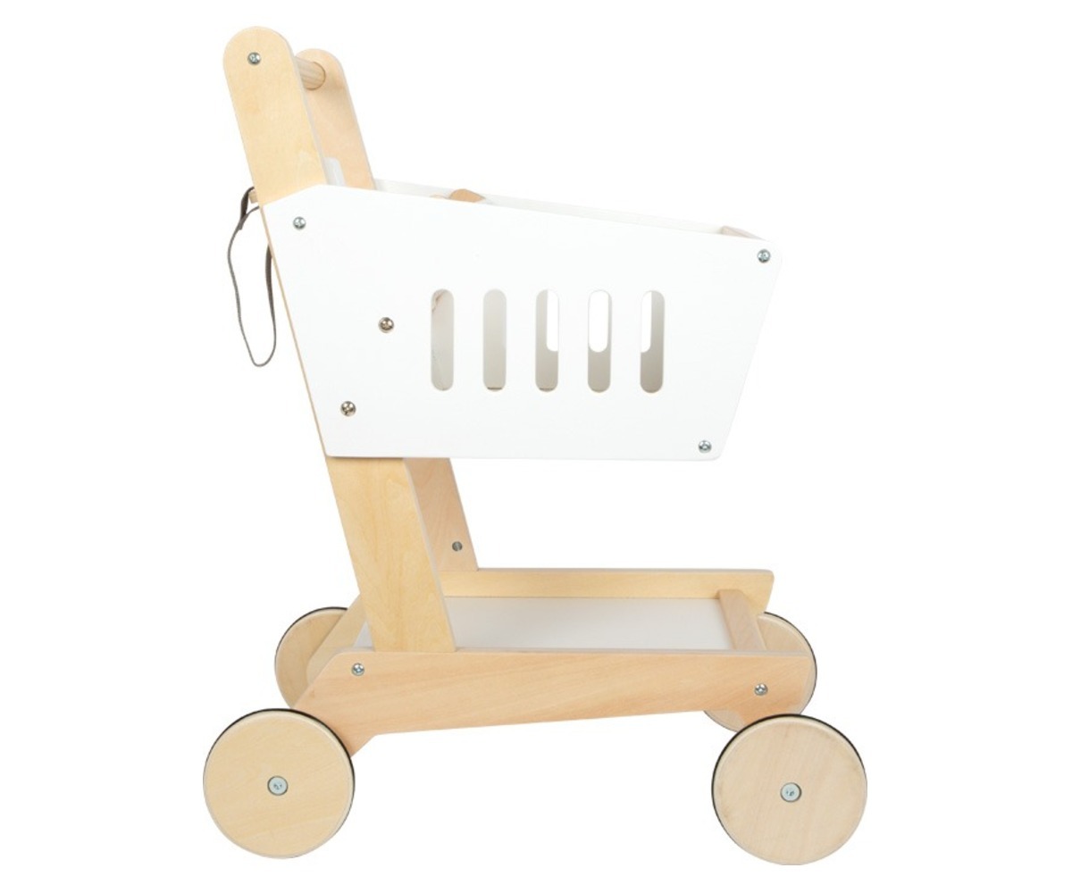 Puidust ostukäru lastele Fresh Small Foot (2+) tagavaade, näitab selgelt käru struktuuri.