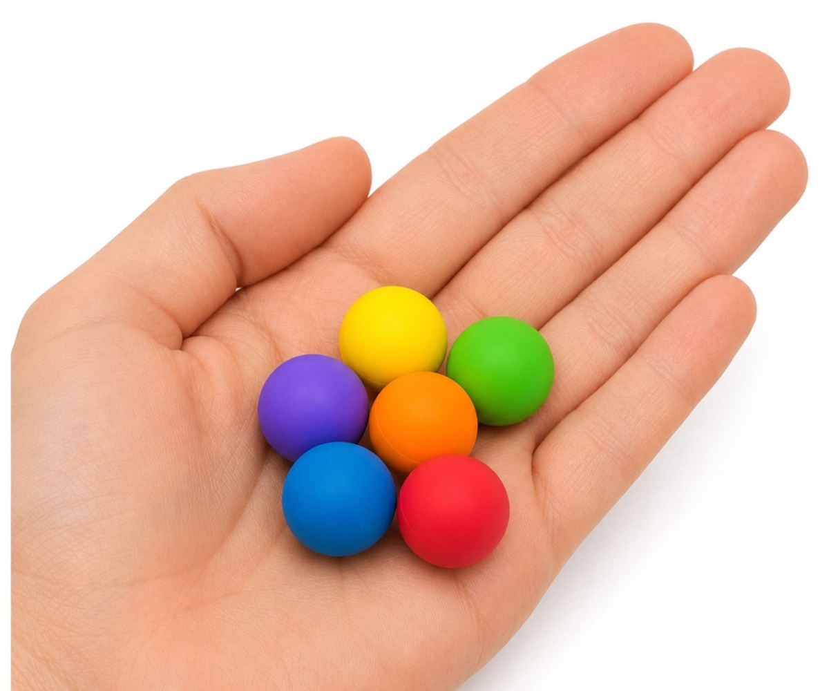 Magnetilised sensoorsed pallid Montessori, seitse värvilist palli peos