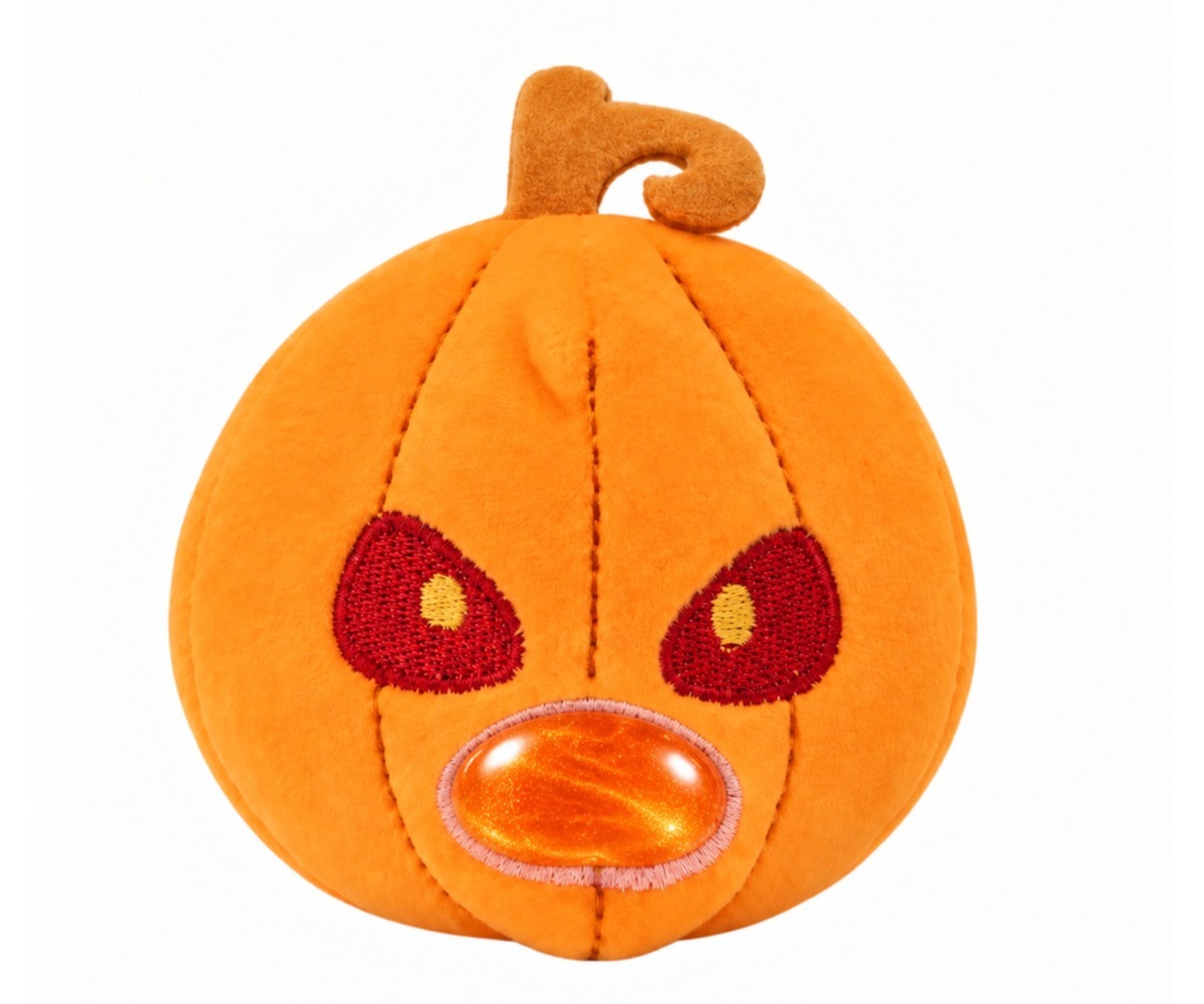 Pehme stressileevendaja Halloween sädeleva kõhuga, kõrvitsaga, 8 cm