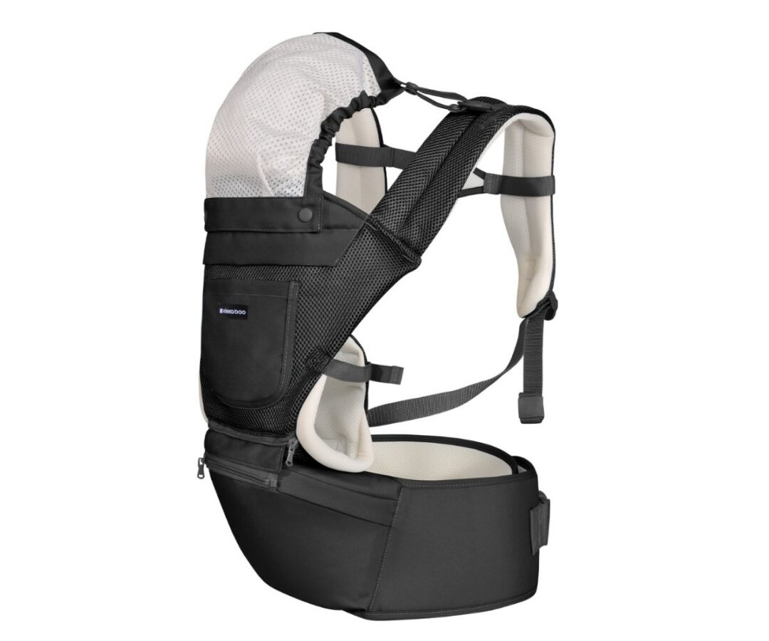 Beebi kandekott 3in1 Chloe Mesh puusaistmega, must värv, sobib alates 5 kuust.