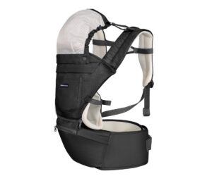 Beebi kandekott 3in1 Chloe Mesh puusaistmega, must värv, sobib alates 5 kuust.