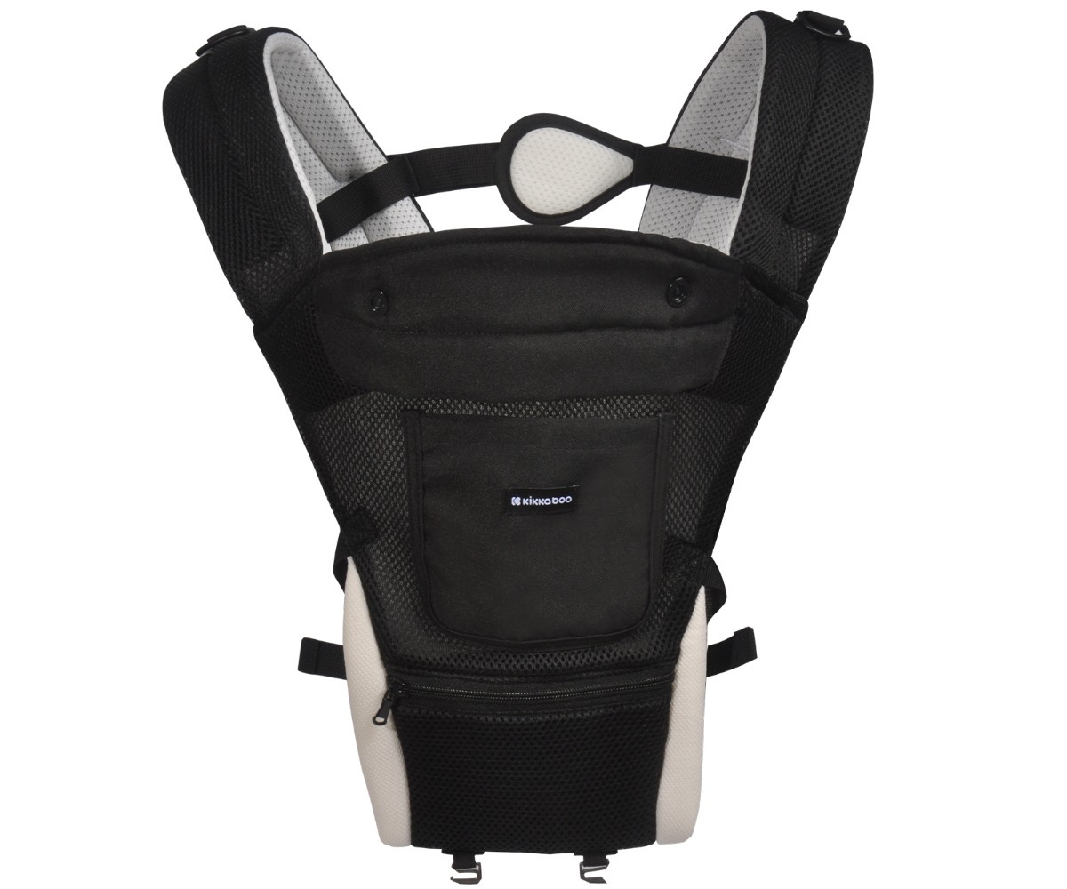 Beebi kandekott 3in1 Chloe Mesh puusaistmega, seljatoe detailid, must värv.