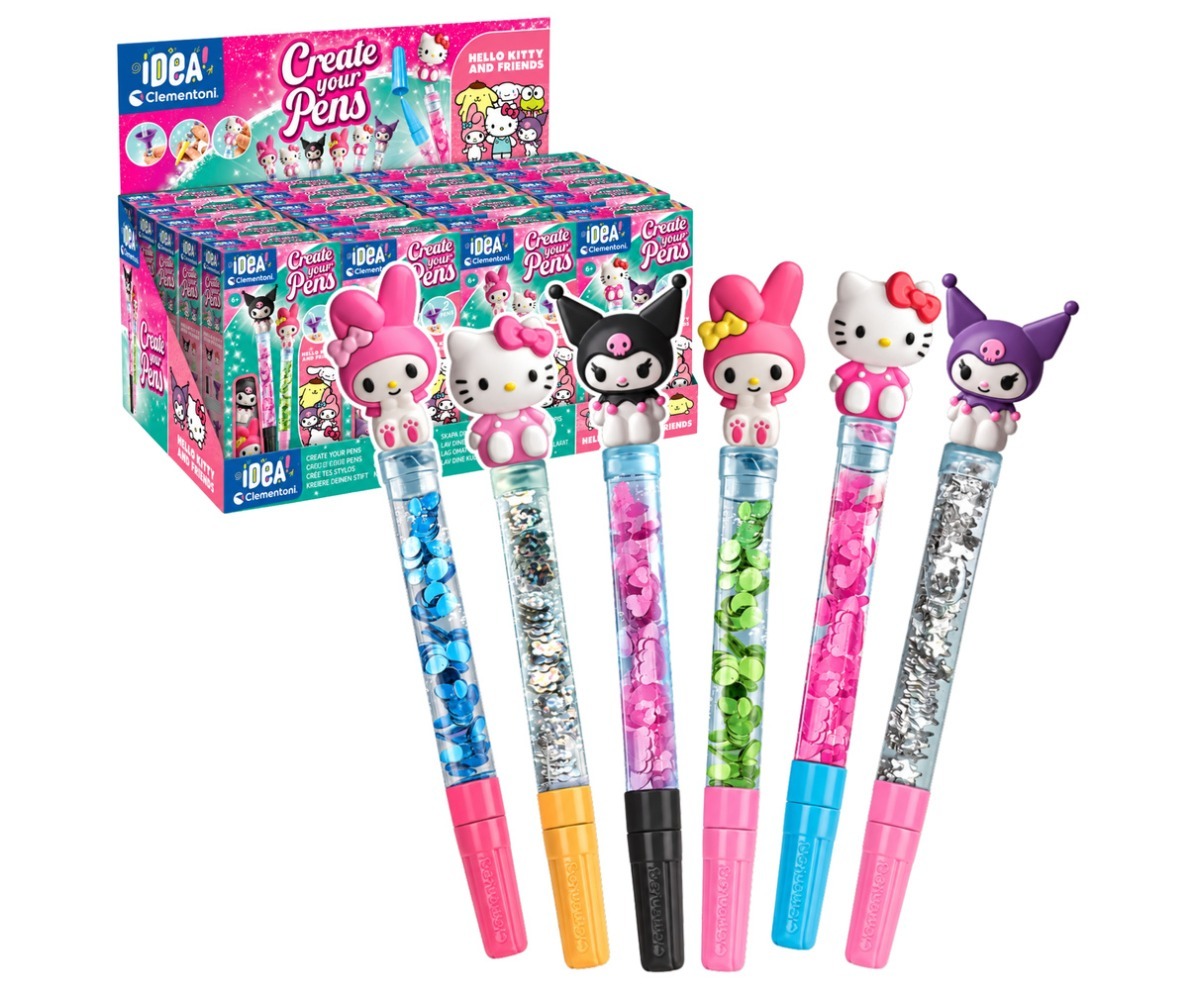 Pastakate meisterdamiskomplekt Hello Kitty – Clementoni, kuus erinevat pliiatsit kaunistatud Hello Kitty tegelaskujudega