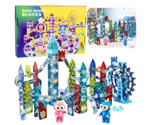 Magnetklotside pallirada Magic Blocks – 118 osa, värvilised klotsid ja mänguasjad laste loovuse jaoks