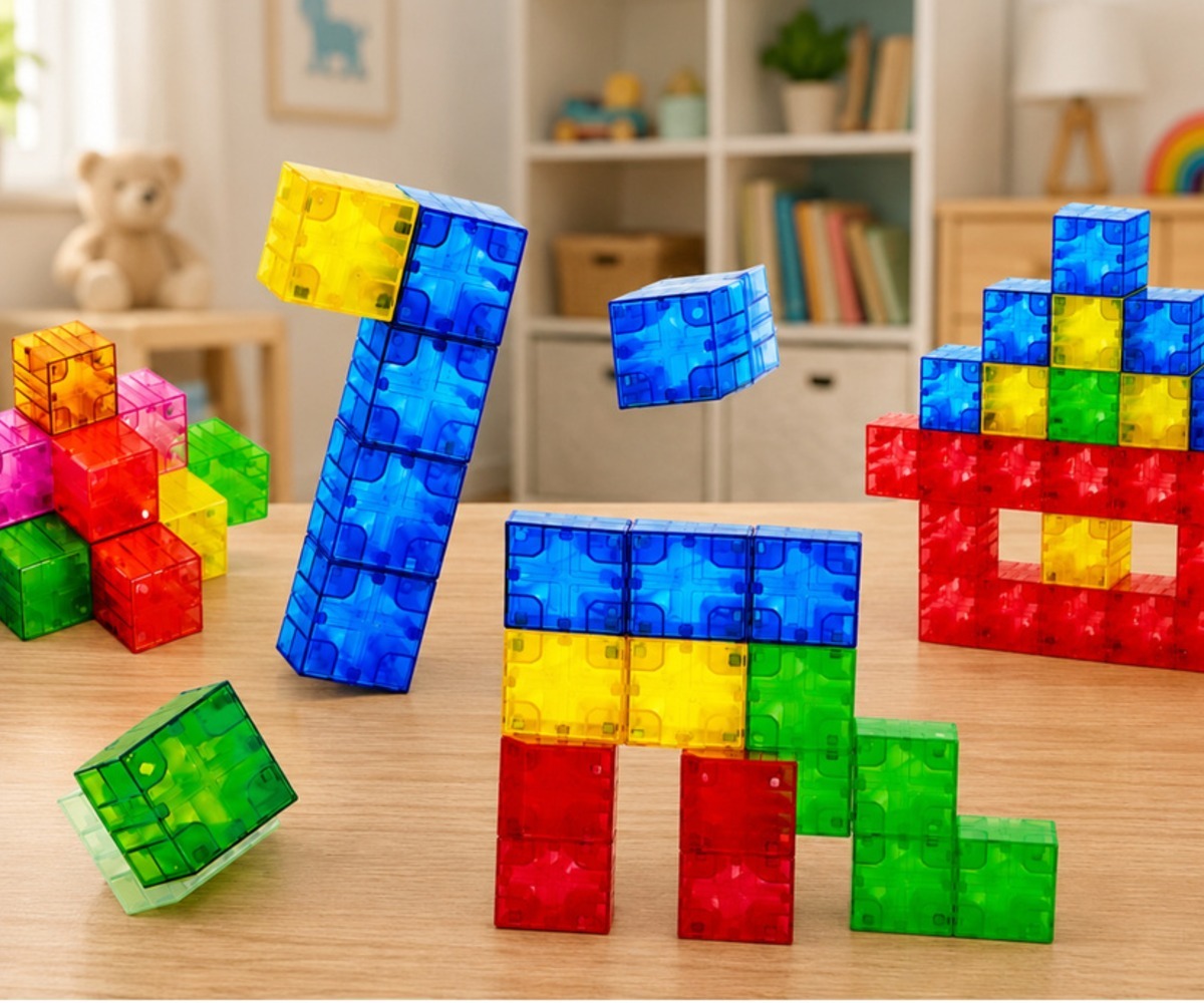 Magnetilised kuubikklotsid Colorful Cube – 160 osa, traditsiooniline ehitustegevus kodus erksates värvides.