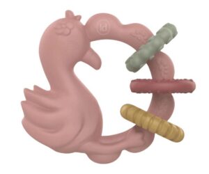 Närimisrõngas flamingo Safari Friends – Little Dutch, pehme ja värviline närimisrõngas, mis toetab beebi hambumuse arengut.