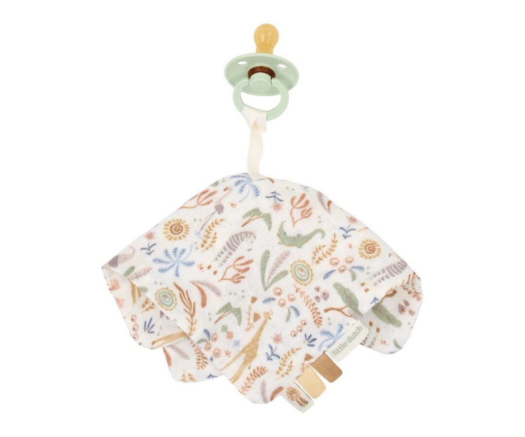 Pehme lutihoidja Safari Wonders 10×10cm – Little Dutch, kaunite loodusmotiividega