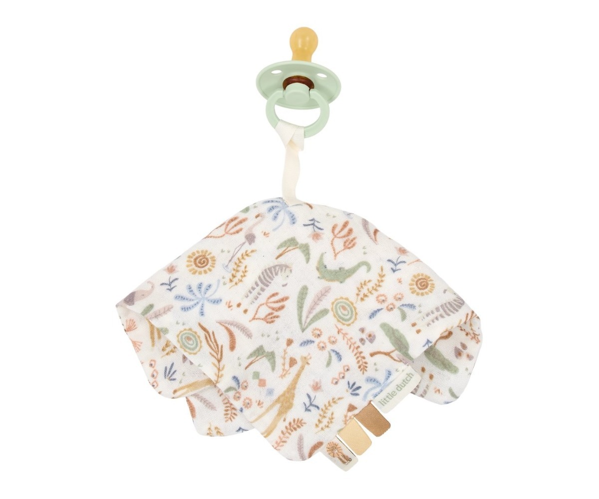 Pehme lutihoidja Safari Wonders 10×10cm – Little Dutch, kaunite loodusmotiividega
