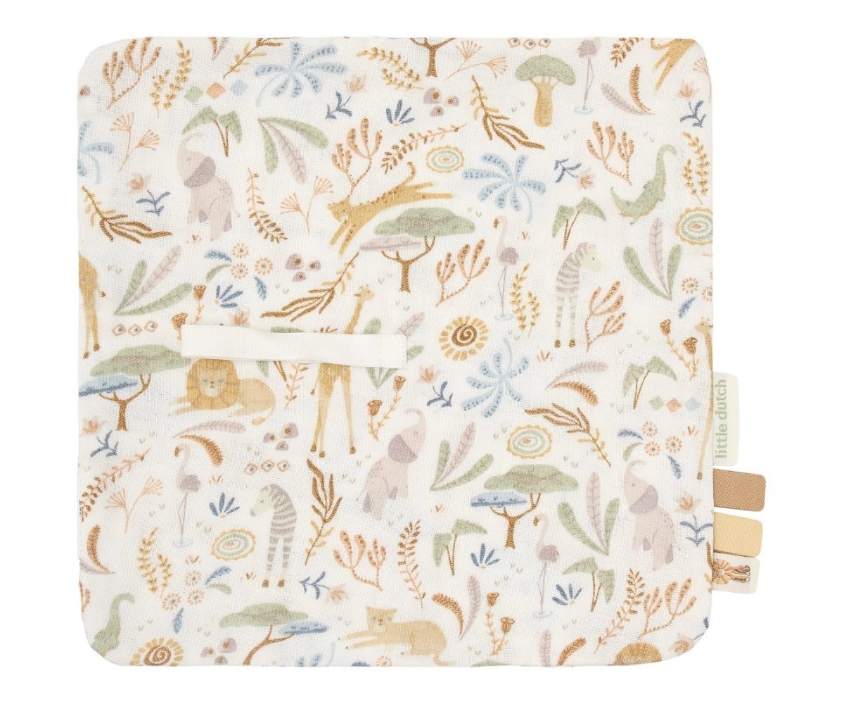 Pehme lutihoidja Safari Wonders 10×10cm – Little Dutch, ilusa motiiviga kangas