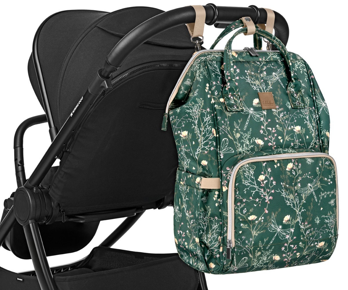 Beebitarvete kott Mama Bag Kikkaboo Siena – roheline, riputatud vankrile, ideaalne lastekäru kaaslane.