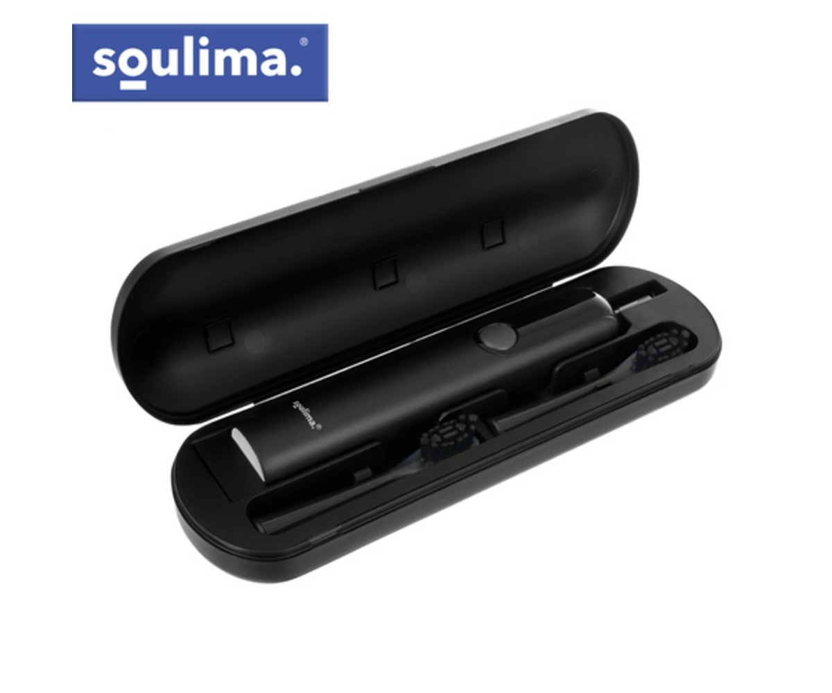 Must Soulima X800 sonic hambahari 6 otsikuga, laadimisümbris ja harja hoidmine.