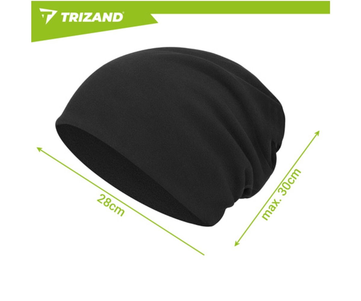 Must unisex talvemüts Trizand, mõõdud 28 cm laius ja maksimaalne 30 cm.