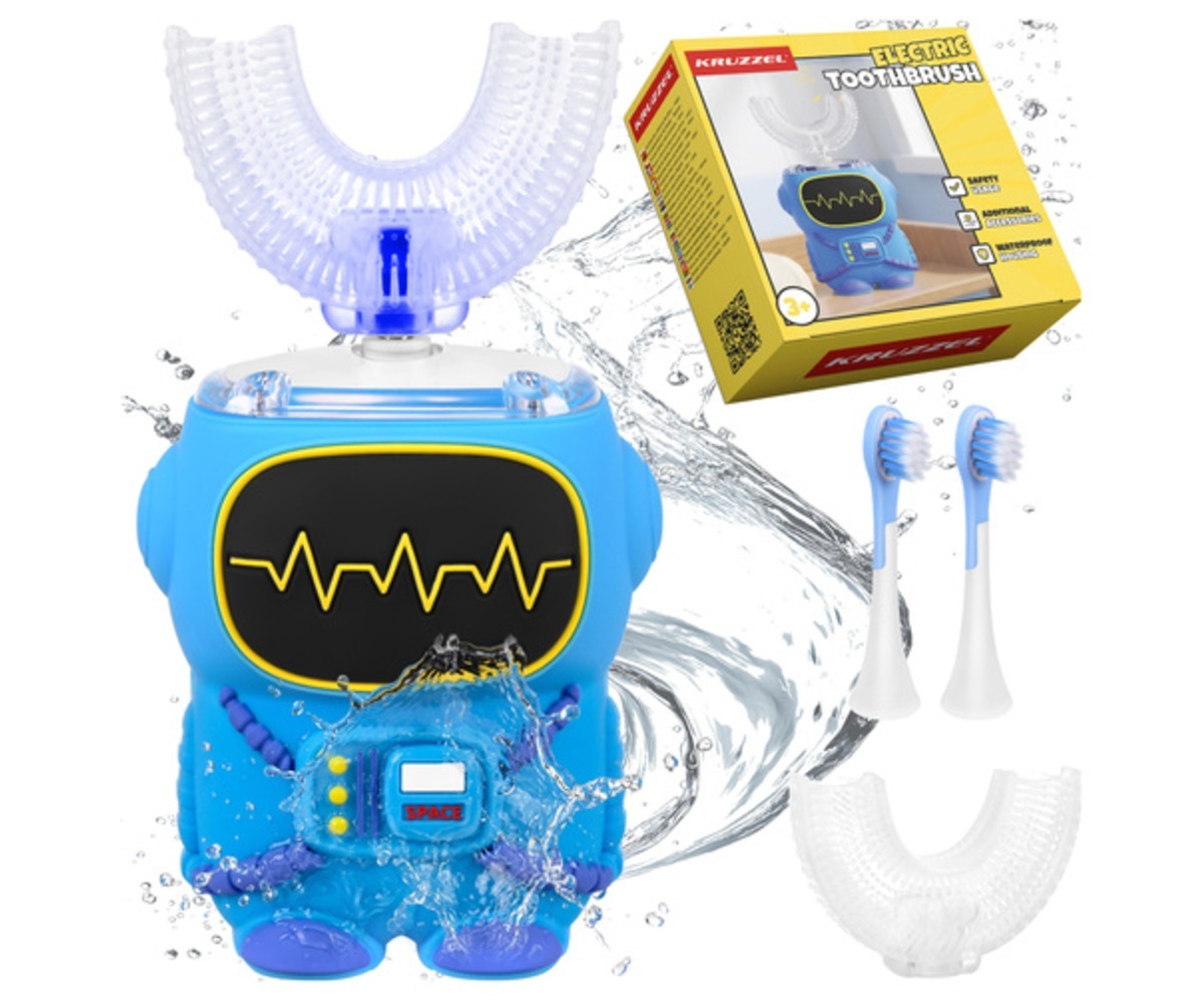 Kruzzel PRO 360 laste elektriline hambahari, veepidava disainiga ja viie režiimiga.