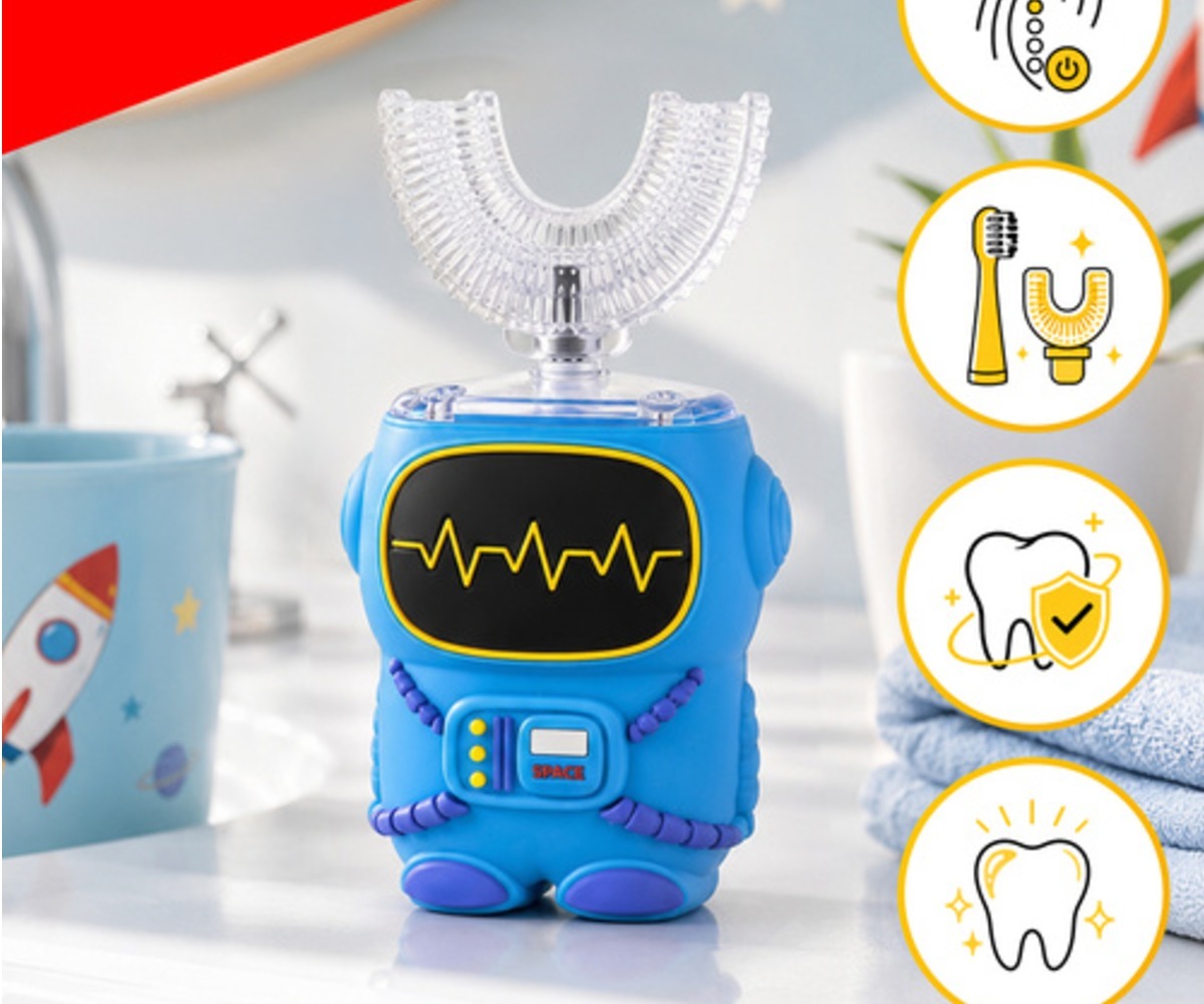 Laste elektriline hambahari Kruzzel PRO 360, robotikujuline disain, ideaalne laste suuhügieniks.