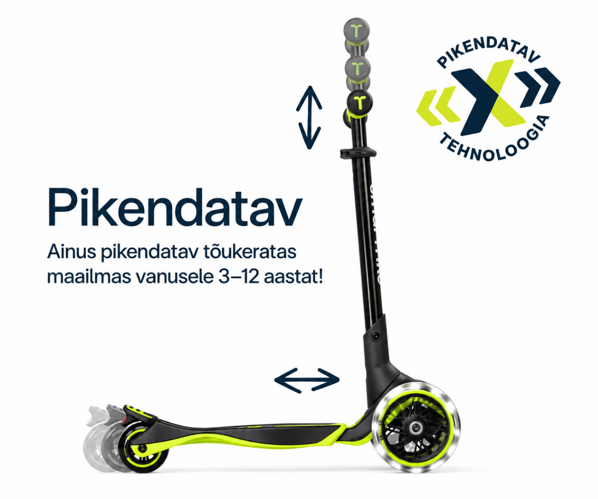 SmarTrike tõukeratas istmega Xtend Ride-on, pikendatav disain vanusele 3–12 aastat.