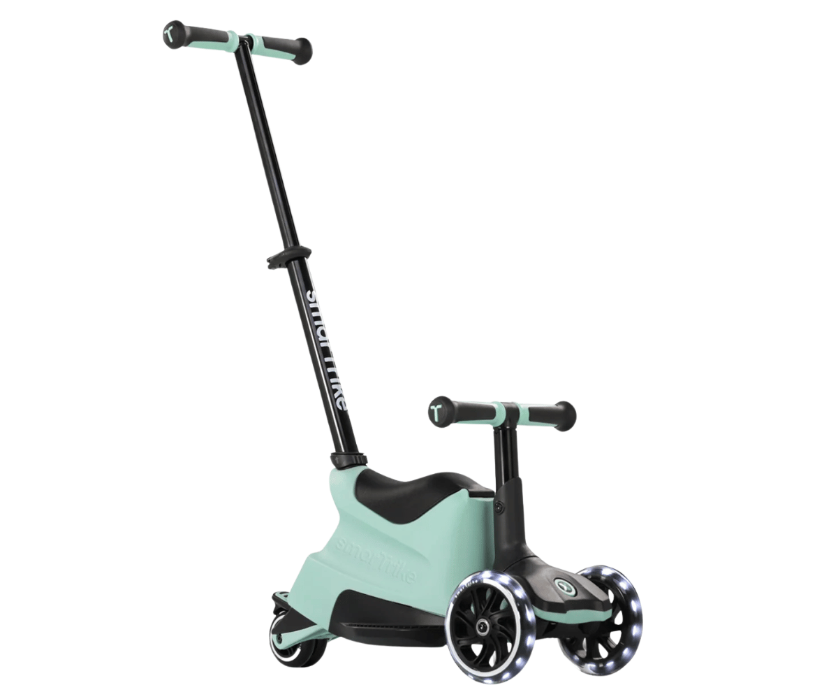 SmarTrike tõukeratas istmega Xtend Ride-on LED helerohelise värviga, ideaalne lastele vanuses 1–12 aastat.