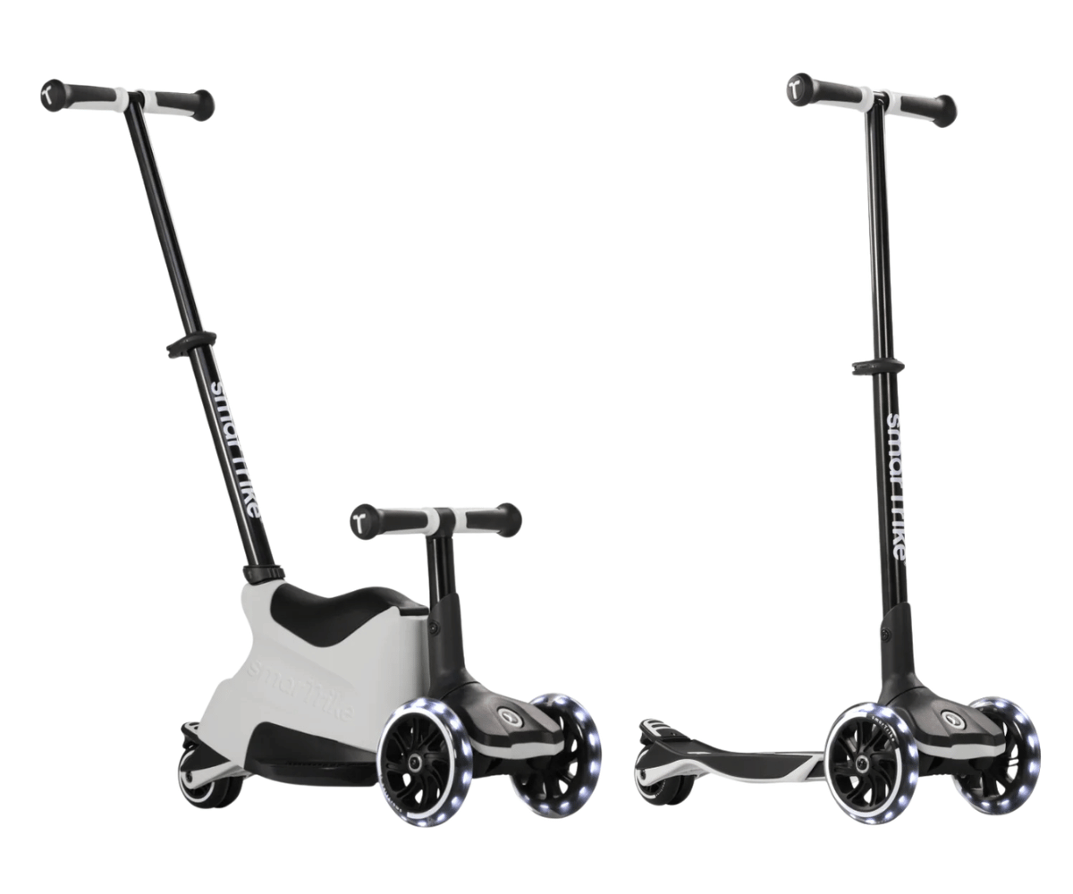 Kaks nurka SmarTrike tõukerattast istmega Xtend Ride-on LED 5in1 – hall, ideaalne lastele