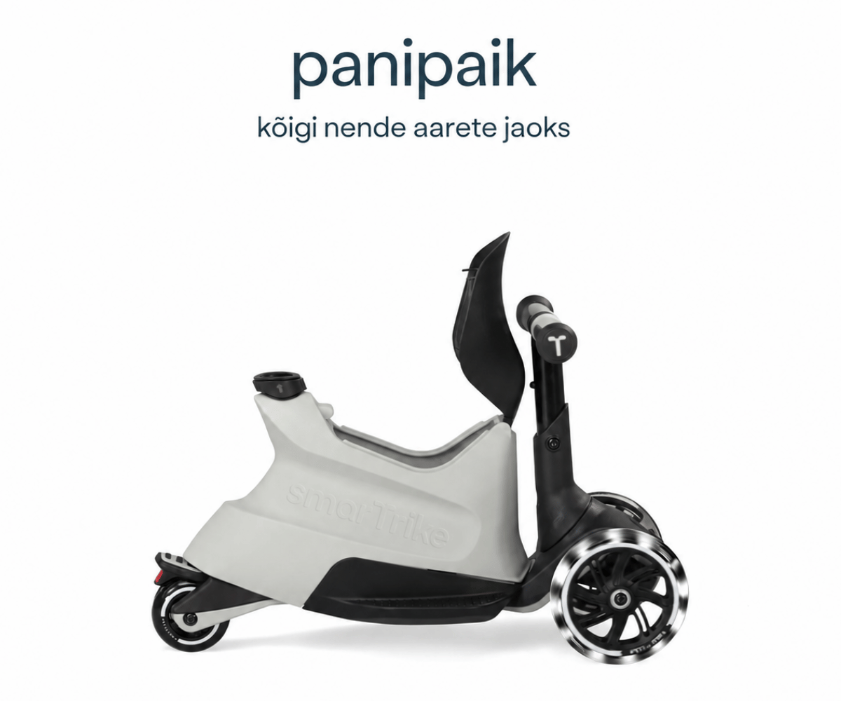 SmarTrike tõukeratas istmega Xtend Ride-on LED 5in1 – hall, panipaik kõigi laste aarete jaoks