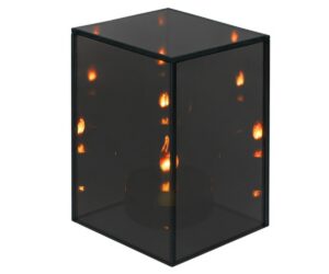 Dekoratiivne LED latern 3D efektiga mustas klaasis, kõrgus 15 cm