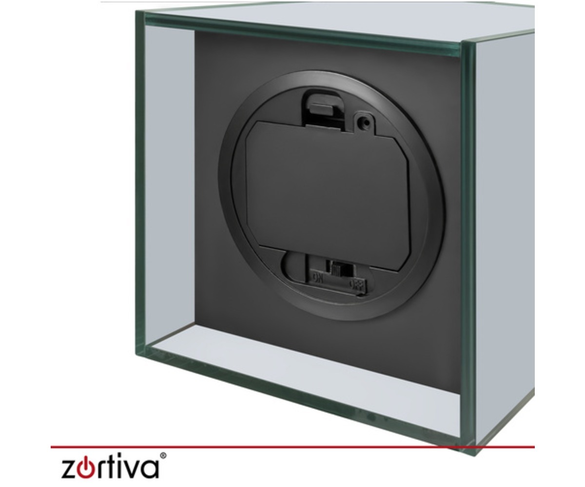 Zortiva dekoratiivse LED laterna tagakülg, sisaldab batteri pesa