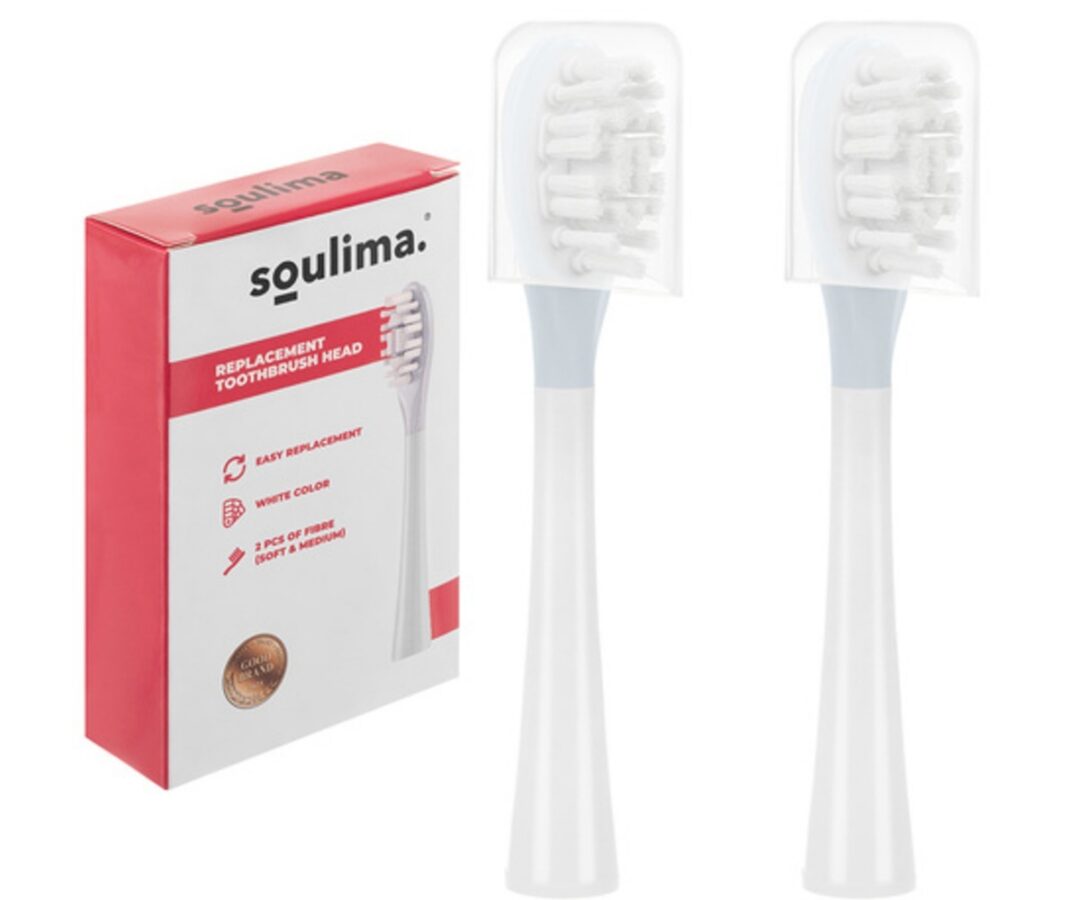 Soulima X800 hambaharjapead. Asendatavad hambaharjapead, 2 tk komplektis, valge värv.